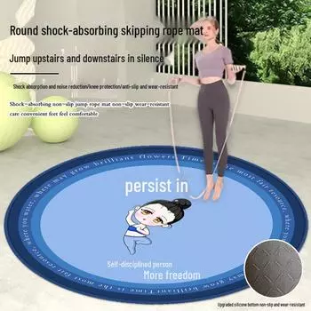 Бесшумный противоскользящий круглый коврик для йоги: Утолщенная амортизация и звукоизоляция для фитнеса в помещении Diameter 100 cm (Upgraded Silicone Base)