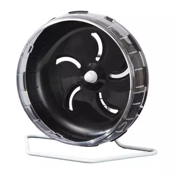 Бесшумный ролик для упражнений хомяка, беговое колесо, пластиковый для маленького питомца, со стабильным основанием, забавная игрушка для развлечения в клетке питомца чёрный