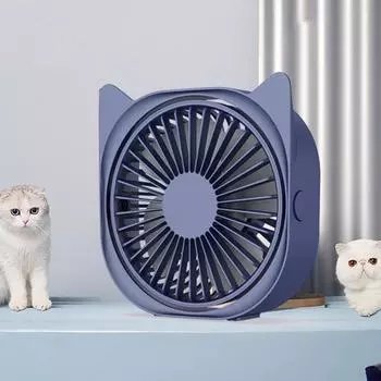 Бесшумный вентилятор Вращение на 360 градусов Бесшумный Трехскоростной режим Сильный ветер Зарядка через USB Охлаждение Портативный мощный ручной вентилятор Офисный аксессуар белый