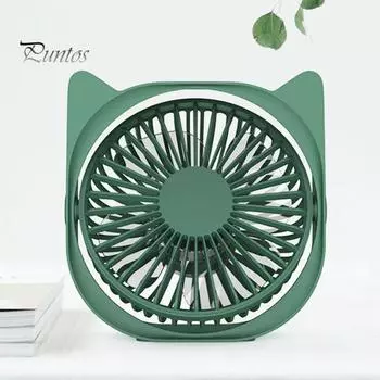 Бесшумный вентилятор Вращение на 360 градусов Бесшумный Трехскоростной режим Сильный ветер Зарядка через USB Охлаждение Портативный мощный ручной вентилятор Офисный аксессуар белый