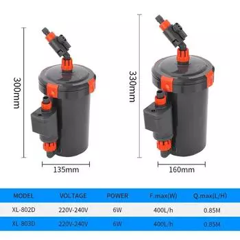 Бесшумный внешний фильтр-ведро для аквариума, фильтр-насос для аквариума, простой фильтр-ведро, водяной насос, аксессуары для аквариума 220 В 6 Вт