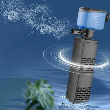 Бесшумный встроенный фильтр для аквариума с фильтром из хлопка, кислородный воздушный насос для домашнего аквариума 4W