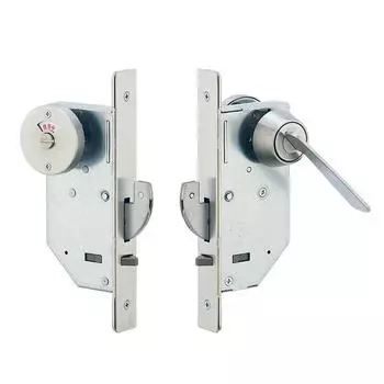 Бесшумный замок Miwalock для раздвижных дверей с серповидным креплением и поворотной ручкой 54 FG3-8 #FG38-