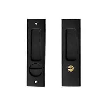 Бесшумный замок, ручка-замок для раздвижной двери, противоугонная, скрытая дверная ручка, простая в установке, дверной замок, кухня чёрный