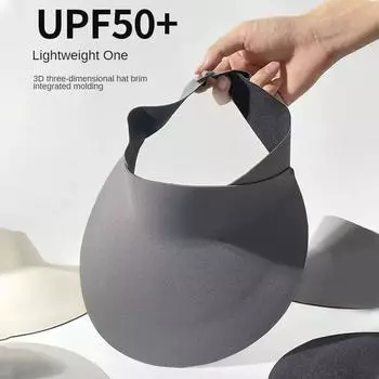 Бесследная интегрированная солнцезащитная шляпа женская летняя солнцезащитная шляпа с защитой от ультрафиолета, широкополая шляпа с ультралегким пустым верхом серый