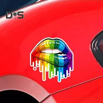 Бесследная наклейка для ноутбука, привлекательная уникальная автокрасочная наклейка для губ, наклейка для ноутбука разноцветный