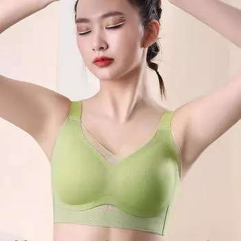 Бесследная полная чашка, большая грудь, маленькое стальное кольцо, нижнее белье большого размера, женский топ-труба, не пропускающий свет, двойная грудь 75B чёрный