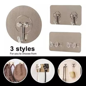 Бесследное липкое полотенце для ванной комнаты, кухонная утварь, крючок, вешалка, держатель вилки питания A серебряный