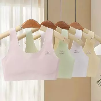 Бесследное нижнее белье для девочек, этап 1, этап развития девочек, топ на бретелях для учащихся начальной школы, удобный и дышащий бюстгальтер, бюстгальтер для подростков M розовый