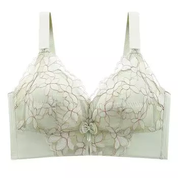 Бесследное нижнее белье, ультратонкий женский бюстгальтер, собирает и закрывает вторичную грудь, предотвращая провисание, тонкая полная чашка большого размера. 34/75B светло-зеленый