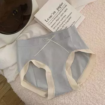 Бесследное нижнее белье, высокая эластичность, бесшовные, из чистого хлопка, дышащие, сексуальные, со средней талией, ягодицами, женские треугольные брюки one size фиолетовый