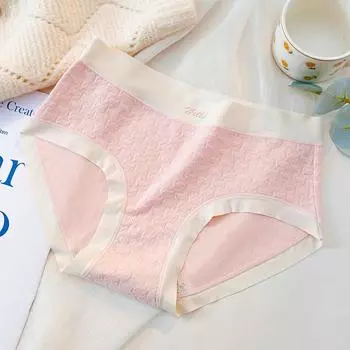 Бесследные кружевные дышащие женские трусы со средней талией, женское нежное и мягкое модное нижнее белье L розовый