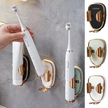 Бесследный держатель для электрической зубной щетки Пластиковый держатель для зубной щетки для ванной комнаты белый