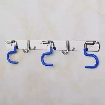 Бесследный стальной держатель для швабры Positive 304 из нержавеющей стали Многофункциональный зонт для ванной комнаты Настенная полка для хранения Крючок для швабры Подвесной нескользящий 3*11cm