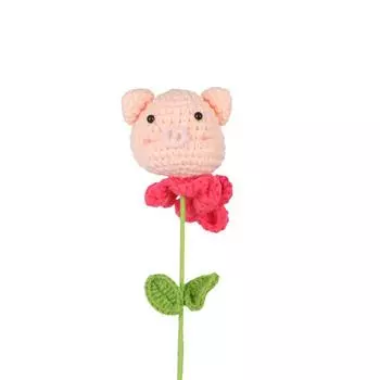 Бессмертный DIY Handicraft Ручная вязка Свинья Вязание Шерсть Букет Вязаный крючком Цветок Подарок Вязаный Цветок A