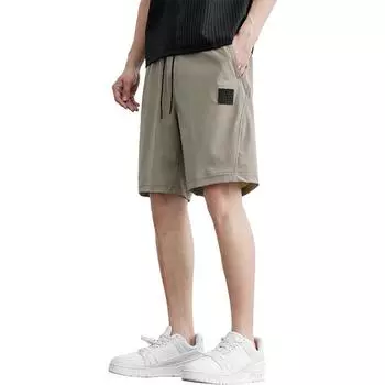 Бессмысленные четырехсторонние надувные крутые серые спортивные шорты из ледяного шелка 5/4, мужские летние тонкие повседневные брюки 5/5 M шифер серый