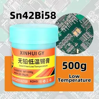 Бессвинцовая низкотемпературная паяльная паста для поверхностного монтажа SMT паяльная паста Sn42Bi58 экологически чистая 138 градусов