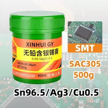Бессвинцовая высокотемпературная паяльная паста Sn96.5Ag3Cu0.5, содержащая 3% серебра SMT4, экологически чистая паяльная паста me