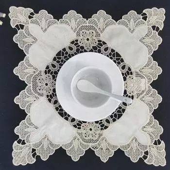 Лучший европейский вышитый квадратный коврик для стола, отель, ресторан, вилла, гостиная, шампанское, посуда для выпечки, барная утварь, чехол для столовых приборов 35x35cm