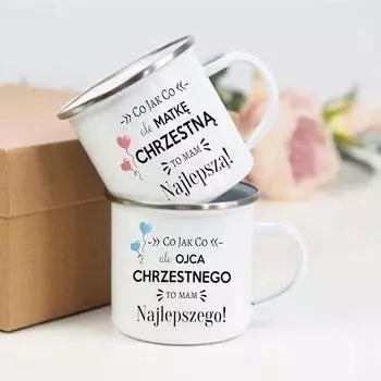 Best Godmother & Godfather In The Word Printed Mug Camping Enamel Cup Coffee Cups Festive Birthday Gifts for Godmother Godfather 360ml