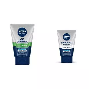 Best Indian Combo Средство для умывания для мужчин NIVEA, контроль жирности, 10x витамин C, 100 г и средство для умывания NIVEA Men, средство для уменьшения темных пятен, 10x витамин C, 50 г Oil Control+Dark Spot