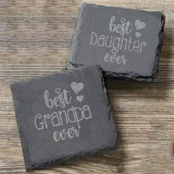 Best Person Ever Slate Coasters Insulation Anti-Scald Dining Mats Drink Cup Mat Gifts for Best Family Relative Mug Cushion 10cm