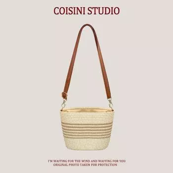 Best Selling Bag Women s Spring/Summer 2025 New Arrival Woven Straw Bag Easiest for Match Crossbody Bag Fancy Seaside Beach Bag Beige