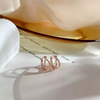 Best Selling Fancy Anti-Allergy Elegant Women s Colored Gold Earrings Rose gold