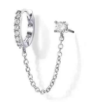 Best-Selling Fashion Single Earrings, Chain Personalized Stud Earrings, Ear Buckles, Trendy Hip-Hop Earrings For Women