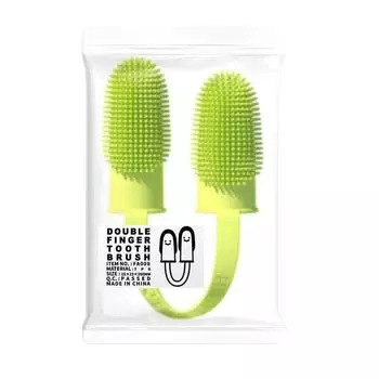 Best Selling Pet Toothbrush Dog Cat Pet Supplies Teeth Cleaning Finger Stall Oral Cleaning Tools Green