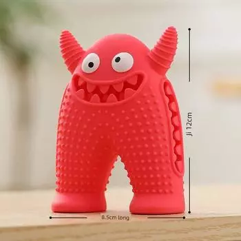 Best Selling Pet Toy Little Monster Molar Long Lasting Sounding Dog Toy Can Hide Food Pet Supplies Red 8.5*12*4cm