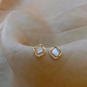 Best Selling Special-Interest Design Geometric Women s Fancy Stud Earrings Cut Out small square stud earrings