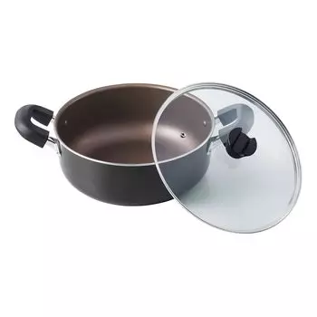 Bestco Большая и легко моющаяся кастрюля 28 см IH коричневый металлик ND-8222