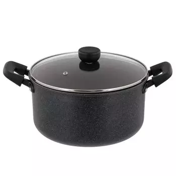 Bestco Deep Pot 24cm IH Gas Fire Compatible Dark Gray LightSense Marble Two-handed NM-365