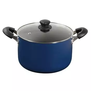 Bestco Pot 24cm Casserole IH Gas Fire Compatible Blue Extra Deep Two-handed NQ-0265