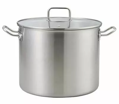 Bestco Satin Stainless with Glass IH Compatible ND-6348 Pot, 28cm, Echoes, Light, Visible, Steel, Lid,