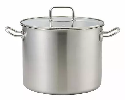 Bestco Satin Stainless with Glass IH Compatible ND-6347 Pot, 26cm, Echoes, Light, Visible, Steel, Lid,