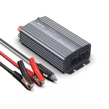 BESTEK Синусоидальный инвертор для прикуривателя 500 Вт преобразует DC12 В в AC100 В, оснащен 2 портами USB, автомобильный инвертор, автомобильный инвертор для автомобилей 12 В, серый