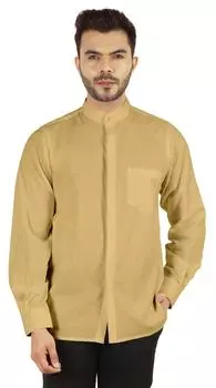 Bestman твердая рубашка на пуговицах для мужчин китайский воротник передняя планка формальная 3XL темно-синий