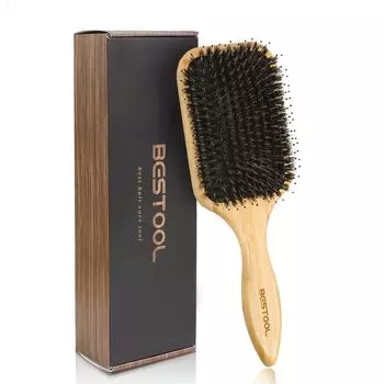 BESTOOL Hair Pig Bristle Wooden Paddle Hair High Quality Shiny Hair Quality Improvement Brush, Comb, Comb, Brush, Men s, Women s, Children s Care,