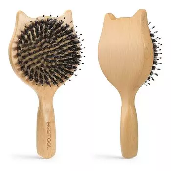 BESTOOL Hair Pig Bristle Wooden Paddle Hair Высокое качество Блестящие Красивые волосы Тонкие волосы Качество волос Не спутывает Щетка, Расческа, Гребень, Щетка, Дамы,