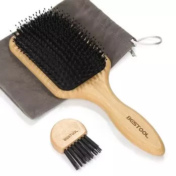 BESTOOL Hair Pig Bristle Wooden Paddle Hair Высокое качество Блестящий Улучшает качество волос Щетка, Расческа, Гребень, Щетка, Мужская, Женская, Детская Уход, Гребень,