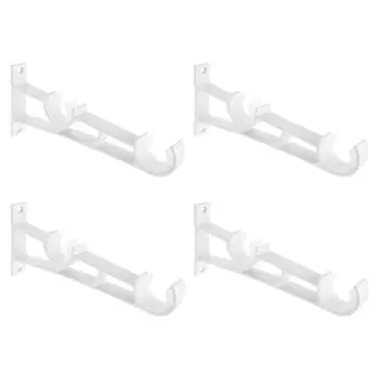 BESTOYARD Римский карниз Двойной рельс Держатель карниза Шест для бельевой веревки Двойной держатель Крючки для карниза Вешалка Двойной шест Железный шест для бельевой веревки 4 белый