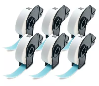 BETCKEY Thermal Paper Brother Label Printer Roll Compatible Label Stickers BROTHER 17x87mm 300 Sheets Compatible with 6 Pieces Blue DK-1203 QL-550 синий