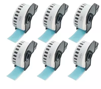 BETCKEY Thermal Paper Brother Label Printer Roll Compatible Label Stickers BROTHER 29mm x Compatible with 6 Pieces Blue DK-2210 30.48m QL-550 QL-650TD синий