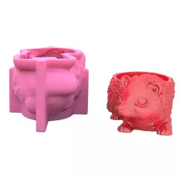 Бетон Силиконовая форма для цветочного горшка 3D ежик суккулент цементная гипсовая форма мыло свеча форма офис домашний декор рабочего стола