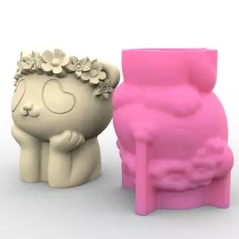 Бетонная силиконовая форма для горшков с маленькими животными, сочные цветочные горшки, глиняные формы для цементной штукатурки, сделай сам, домашний сад, форма для цветочных горшков A