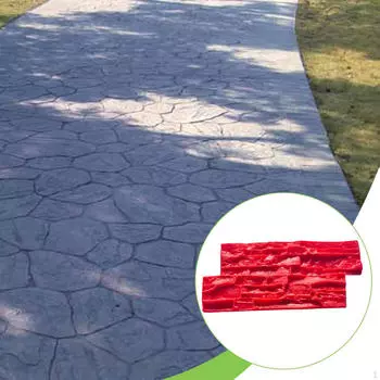 Бетонные штампы Мат Штамп Камень Плитка Текстура Полиуретан Красный Многоразовый Пол для Патио