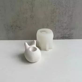 Бетонный держатель для зубных щеток, вставленный в силиконовую форму, милый дизайн в виде кролика, принадлежности для ванной комнаты, офисная вставная форма для ручки