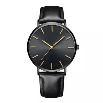 Betreasure Ultra Thin Мужские женские часы Роскошные кожаные повседневные кварцевые часы B разноцветный